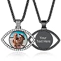 Custom4U Picture Necklace Personalized Photo Circle Chain for Men Women