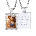 Custom4U Picture Necklace Personalized Photo Circle Chain for Men Women