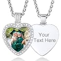Custom4U Picture Necklace Personalized Photo Circle Chain for Men Women