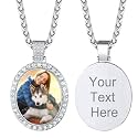 Custom4U Picture Necklace Personalized Photo Circle Chain for Men Women
