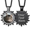 Custom4U Picture Necklace Personalized Photo Circle Chain for Men Women