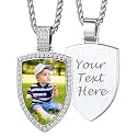Custom4U Picture Necklace Personalized Photo Circle Chain for Men Women