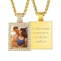 Custom4U Picture Necklace Personalized Photo Circle Chain for Men Women