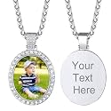 Custom4U Picture Necklace Personalized Photo Circle Chain for Men Women