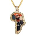 Custom4U Picture Necklace Personalized Photo Circle Chain for Men Women