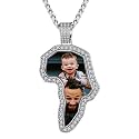Custom4U Picture Necklace Personalized Photo Circle Chain for Men Women