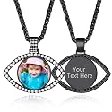 Custom4U Picture Necklace Personalized Photo Circle Chain for Men Women