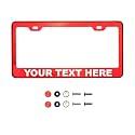 Customize Iridescent Neo Chrome T304 Stainless Steel License Plate Frame 8K Mirror Polish Finish, Rust-Resistant, Slim Design, Universal Fit, Includes Screw Caps, Washers &amp; Screws (Red Chrome)