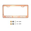 Customize Iridescent Neo Chrome T304 Stainless Steel License Plate Frame 8K Mirror Polish Finish, Rust-Resistant, Slim Design, Universal Fit, Includes Screw Caps, Washers &amp; Screws (Rose Gold)