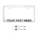 Customize Iridescent Neo Chrome T304 Stainless Steel License Plate Frame 8K Mirror Polish Finish, Rust-Resistant, Slim Design, Universal Fit, Includes Screw Caps, Washers &amp; Screws (Chrome)