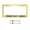 Customize Iridescent Neo Chrome T304 Stainless Steel License Plate Frame 8K Mirror Polish Finish, Rust-Resistant, Slim Design, Universal Fit, Includes Screw Caps, Washers &amp; Screws (Gold Chrome)