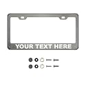 Customize Iridescent Neo Chrome T304 Stainless Steel License Plate Frame 8K Mirror Polish Finish, Rust-Resistant, Slim Design, Universal Fit, Includes Screw Caps, Washers &amp; Screws (Graphite Chrome)
