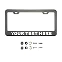 Customize Iridescent Neo Chrome T304 Stainless Steel License Plate Frame 8K Mirror Polish Finish, Rust-Resistant, Slim Design, Universal Fit, Includes Screw Caps, Washers &amp; Screws (Matte Black)