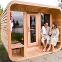 Customize Outdoor Steam Sauna 4-10 Person, Canadian Hemlock, Red Cedar Sauna, Porch Option, Glass Window Option, Wood Burning Stove or Harvia Heater, ETL Certificate(0-195 °F)