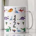 Customized Mug Name Printed with Dinosaur Design