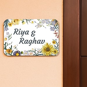 customized name plate for home entrance  personalized wooden door sign with house number  decorative floral name board for apartment porch balcony amp indoor wall dcor  name plate for home design 2 30x20 cm