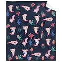 Cute Axolotls Throw Blanket - ​Super Soft Flannel Fleece Blanket for Gifts, Plush Lightweight Fuzzy Cozy Blanket Microfiber for Couch Sofa Bed All Season XL 120"x90" for Family