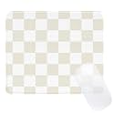 Cute Beige White Mouse Pad,Retro Checkered Pattern Mousepad,Square Aesthetic Plaid Waterproof Grid Mouse Mat Design, Non-Slip Rubber Base Computer Funny Boho Small Mouse Pads