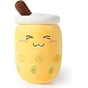 Cute Bubble Tea Plush Toy Stuffed Food Shaped Pillow Cushion Cartoon Fruit Milk Tea Gift for Kids