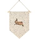 Cute Bunny Woodland-Baby Flag Gift Shower-Wall Flag Decor Gift for Baby Girls Kids-Canvas Hanging Pennant Banner Pennant Wall Sign Present for Nursery Baby Room Playroom Bedroom