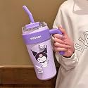 Cute Cartoon Straw Tumbler 860ml with Handle