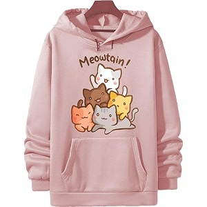 Cute Cat Hoodie Women Anime Causal Stylish