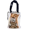 Cute Cats Car Trash Bag,Kittens Hanging Drawstring Car Garbage Bag,Waterproof Canvas Car Back Seat Organizer with Adjustable Buckle,for Vehicles,SUVs,Camping,Road Trips