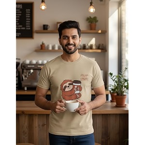 Cute Coffee Sloth Unisex T-Shirt Regular