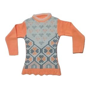 cute collection baby girl39s woollen sweater cum top - 3 to 4 years multicolor
