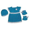 Cute Collection Baby Girl's Round Neck Hand Made Woollen Frock Cum Sweater (Pink, 6-12 Months)