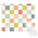 Cute Colorful Mouse Pad,Retro Checkered Pattern Mousepad,Square Aesthetic Waterproof Mouse Mat Design, Non-Slip Rubber Base Funny Boho Small Mouse Pads, Desk Accessories,Beige Light Colors