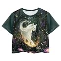 Cute Crop Tops for Girls Short Sleeve Summer T Shirts Fashion Graphic Tees Crew Neck Pullover Tee 5-14 Years