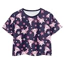 Cute Crop Tops for Girls Short Sleeve Summer T Shirts Fashion Graphic Tees Crew Neck Pullover Tee 5-14 Years