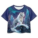 Cute Crop Tops for Girls Short Sleeve Summer T Shirts Fashion Graphic Tees Crew Neck Pullover Tee 5-14 Years