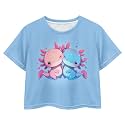 Cute Crop Tops for Girls Short Sleeve Summer T Shirts Fashion Graphic Tees Crew Neck Pullover Tee 5-14 Years