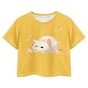 Cute Crop Tops for Girls Short Sleeve Summer T Shirts Fashion Graphic Tees Crew Neck Pullover Tee 5-14 Years
