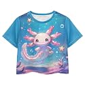 Cute Crop Tops for Girls Short Sleeve Summer T Shirts Fashion Graphic Tees Crew Neck Pullover Tee 5-14 Years