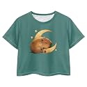 Cute Crop Tops for Girls Short Sleeve Summer T Shirts Fashion Graphic Tees Crew Neck Pullover Tee 5-14 Years