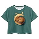 Cute Crop Tops for Girls Short Sleeve Summer T Shirts Fashion Graphic Tees Crew Neck Pullover Tee 5-14 Years