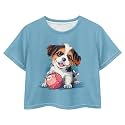 Cute Crop Tops for Girls Short Sleeve Summer T Shirts Fashion Graphic Tees Crew Neck Pullover Tee 5-14 Years
