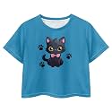 Cute Crop Tops for Girls Short Sleeve Summer T Shirts Fashion Graphic Tees Crew Neck Pullover Tee 5-14 Years
