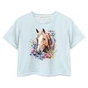 Cute Crop Tops for Girls Short Sleeve Summer T Shirts Fashion Graphic Tees Crew Neck Pullover Tee 5-14 Years
