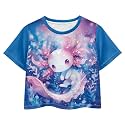 Cute Crop Tops for Girls Short Sleeve Summer T Shirts Fashion Graphic Tees Crew Neck Pullover Tee 5-14 Years