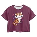 Cute Crop Tops for Girls Short Sleeve Summer T Shirts Fashion Graphic Tees Crew Neck Pullover Tee 5-14 Years