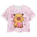 Cute Crop Tops for Girls Short Sleeve Summer T Shirts Fashion Graphic Tees Crew Neck Pullover Tee 5-14 Years