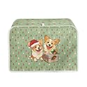 Cute Dog Christmas Toaster Covers Dust Cover Bakeware Protector 4 Slice with Top Hook Christmas Decor Kitchen Small Appliance Covers