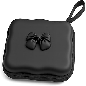 Cute Earbud Case Black Bow Storage Case