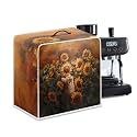 Cute Flowers Cat Coffee Maker Cover For Kitchen With Top Handle Waterproof Dust Appliance Cover Suitable For Most Coffee Machine Models
