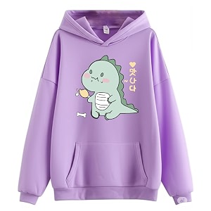 Cute Hoodie Women Anime Causal Stylish Black