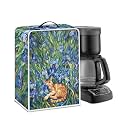 Cute Iris Cat Coffee Maker Cover – Dust Protection Stain Resistant Washable Appliance Cover Kitchen Decoration Gifts For Coffee Lovers